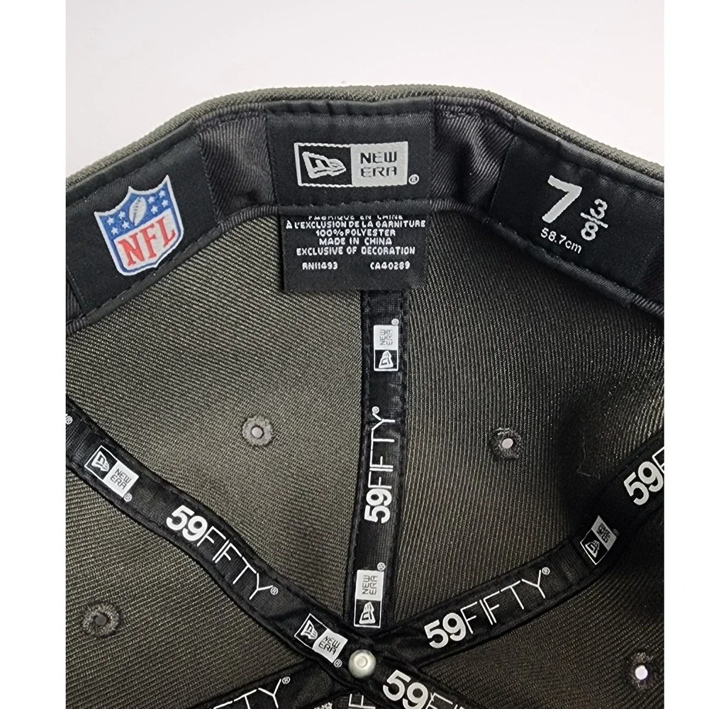 New Era 59FIFTY Tampa Bay Buccaneers Fitted Hat 7 3/8 Black‎ NFL Football Cap